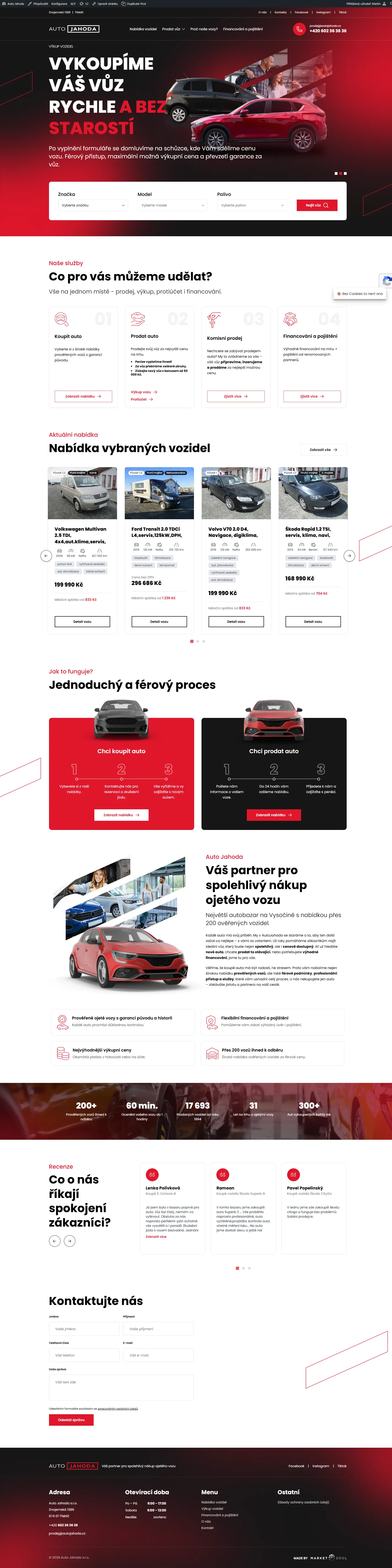AutoJahoda web a import vozidel